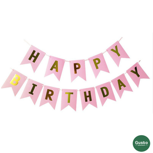 Happy Birthday Cake Topper - Floral Pink – Gusto Bakeshop